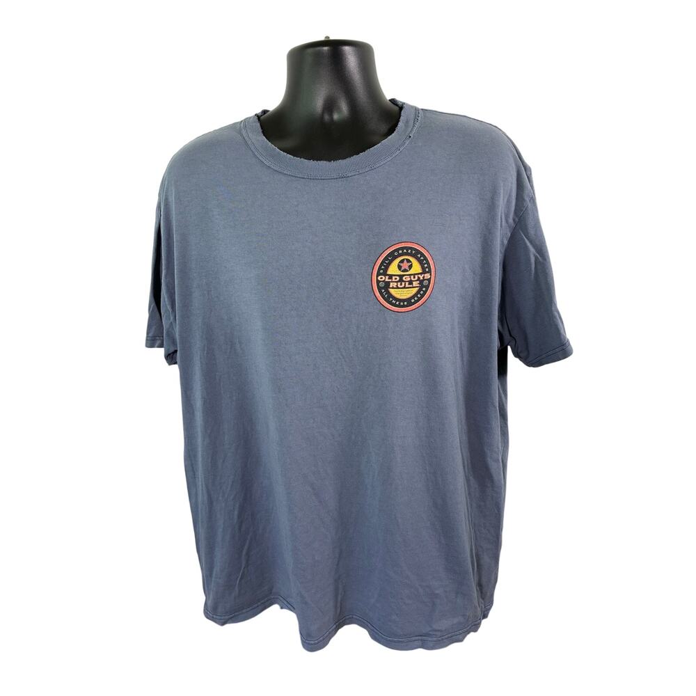 Old Guys Rule Beer T Shirt XL Faded Distressed Graphic Tee
